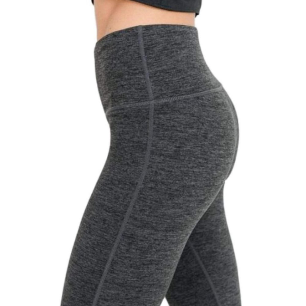 Highwaist Solid Essential Full Leggings - 2tone - image 4